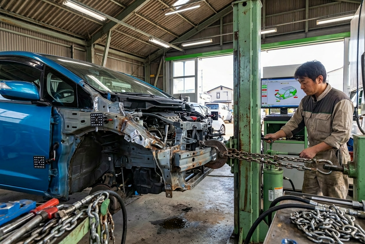 フレーム修正を含む鈑金作業